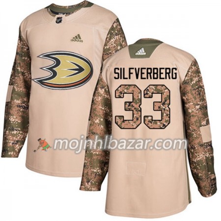 Dresovi Anaheim Ducks Jakob Silfverberg 33 Adidas 2017-2018 Camo Veterans Day Practice Authentic - Muške